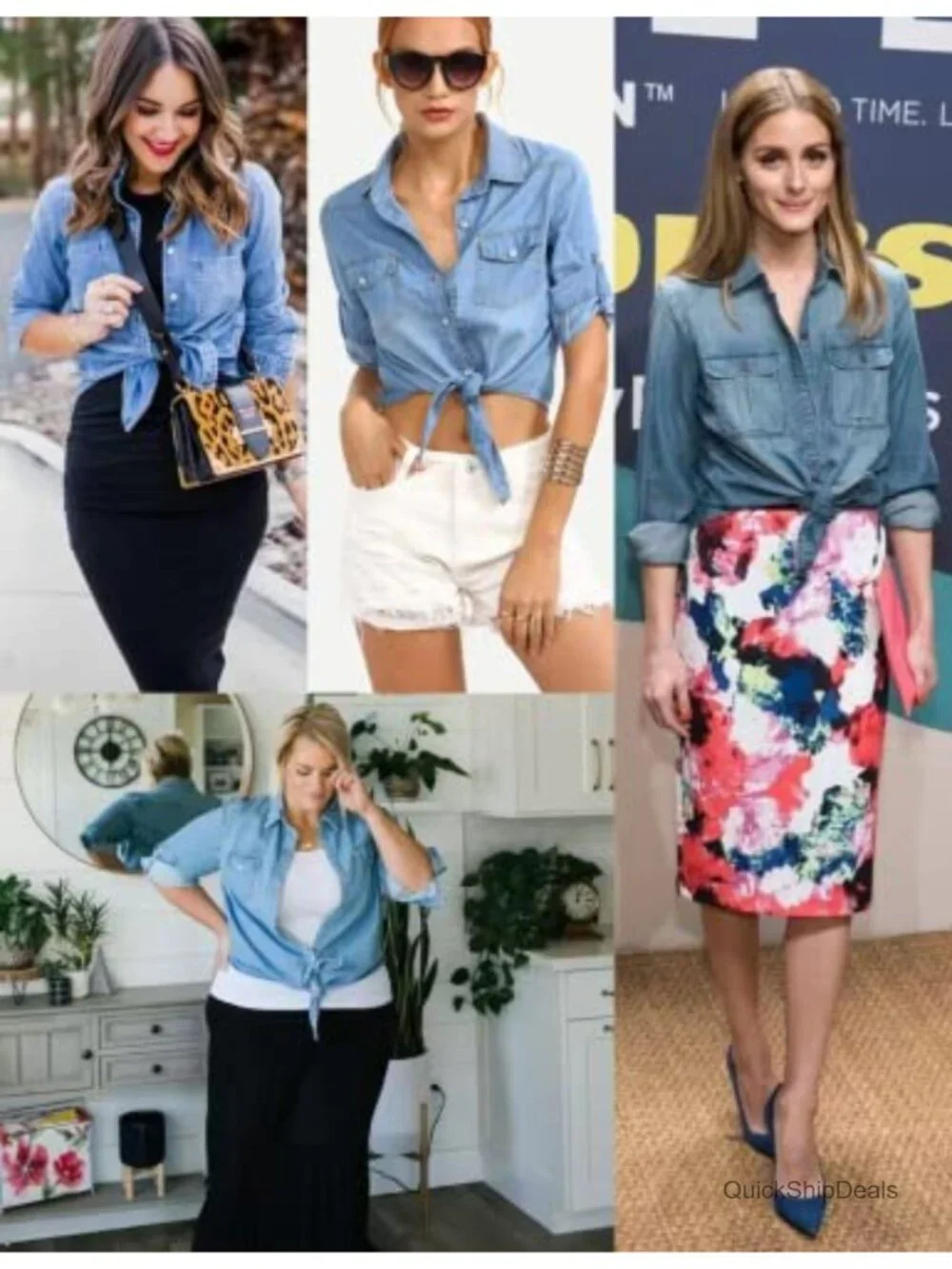 Button Down Crop Top with Tie Front